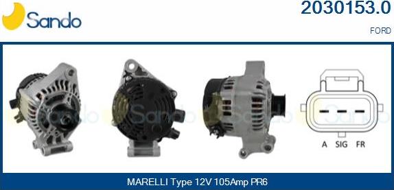 Sando 2030153.0 - Alternatore www.autoricambi360.it