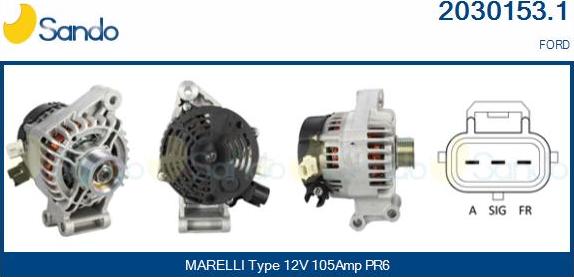 Sando 2030153.1 - Alternatore www.autoricambi360.it