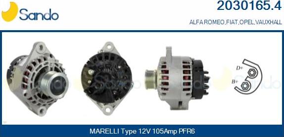 Sando 2030165.4 - Alternatore www.autoricambi360.it