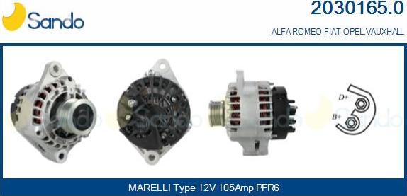 Sando 2030165.0 - Alternatore www.autoricambi360.it