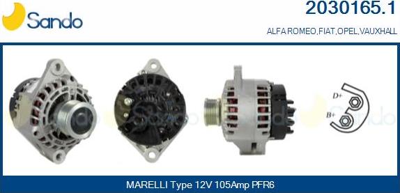 Sando 2030165.1 - Alternatore www.autoricambi360.it