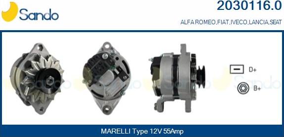 Sando 2030116.0 - Alternatore www.autoricambi360.it