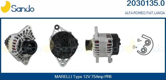 Sando 2030135.0 - Alternatore www.autoricambi360.it