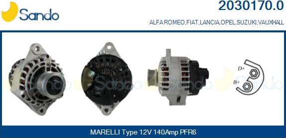 Sando 2030170.0 - Alternatore www.autoricambi360.it