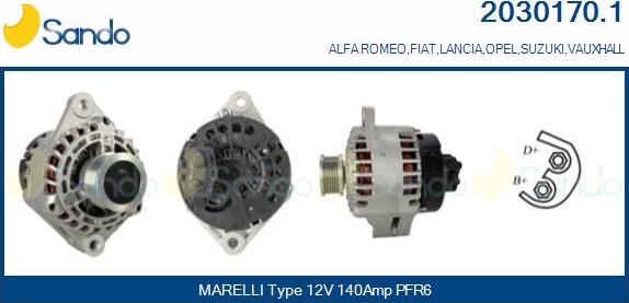 Sando 2030170.1 - Alternatore www.autoricambi360.it