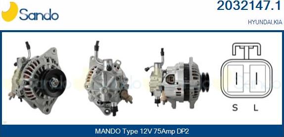 Sando 2032147.1 - Alternatore www.autoricambi360.it