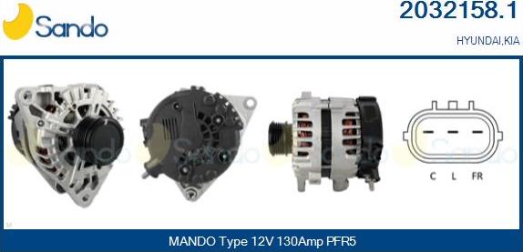 Sando 2032158.1 - Alternatore www.autoricambi360.it