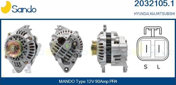 Sando 2032105.1 - Alternatore www.autoricambi360.it