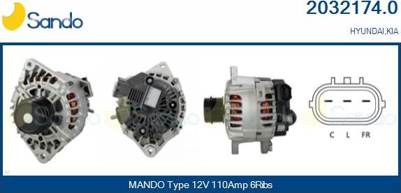 Sando 2032174.0 - Alternatore www.autoricambi360.it