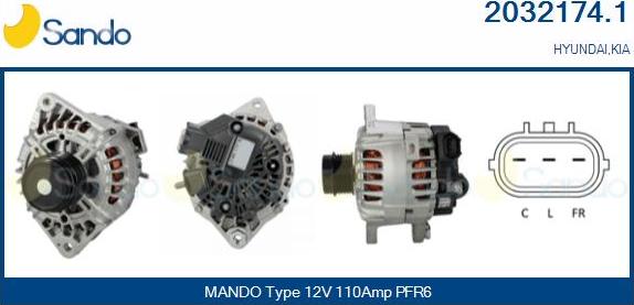 Sando 2032174.1 - Alternatore www.autoricambi360.it