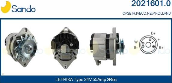 Sando 2021601.0 - Alternatore www.autoricambi360.it