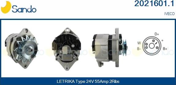 Sando 2021601.1 - Alternatore www.autoricambi360.it