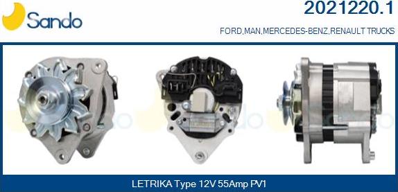 Sando 2021220.1 - Alternatore www.autoricambi360.it