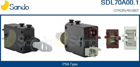 Sando SDL70A00.1 - Attuatore, Chiusura centralizzata www.autoricambi360.it