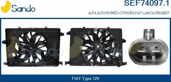 Sando SEF74097.1 - Elettromotore, Ventola radiatore www.autoricambi360.it