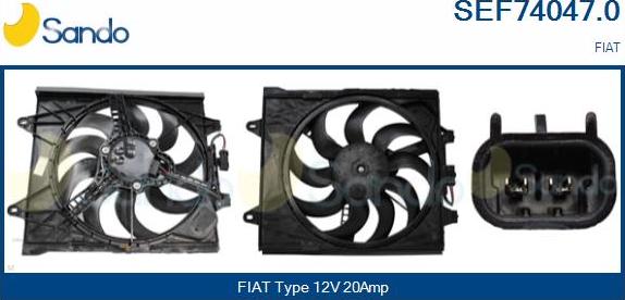 Sando SEF74047.0 - Elettromotore, Ventola radiatore www.autoricambi360.it