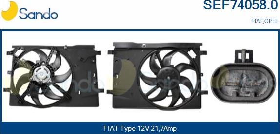 Sando SEF74058.0 - Elettromotore, Ventola radiatore www.autoricambi360.it