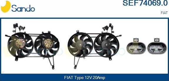 Sando SEF74069.0 - Elettromotore, Ventola radiatore www.autoricambi360.it