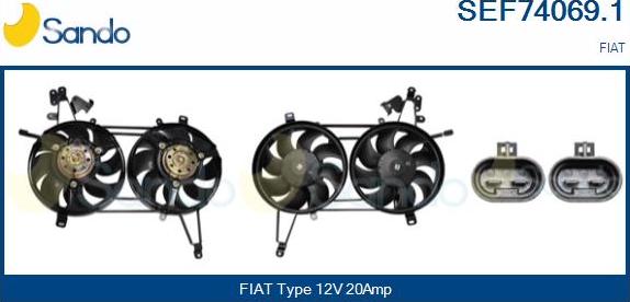 Sando SEF74069.1 - Elettromotore, Ventola radiatore www.autoricambi360.it