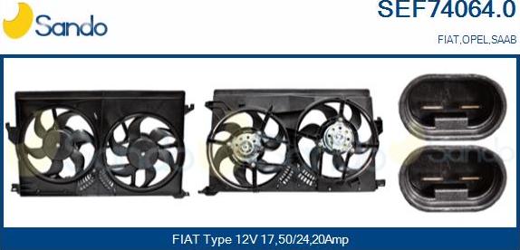 Sando SEF74064.0 - Elettromotore, Ventola radiatore www.autoricambi360.it