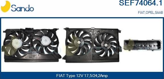Sando SEF74064.1 - Elettromotore, Ventola radiatore www.autoricambi360.it