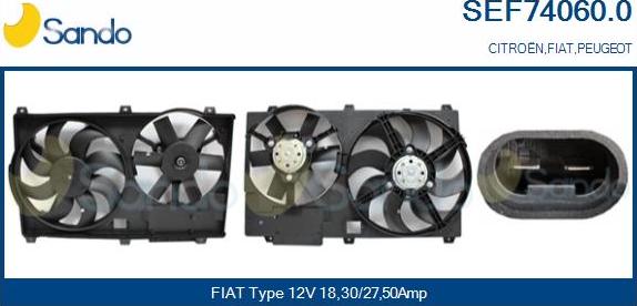 Sando SEF74060.0 - Elettromotore, Ventola radiatore www.autoricambi360.it