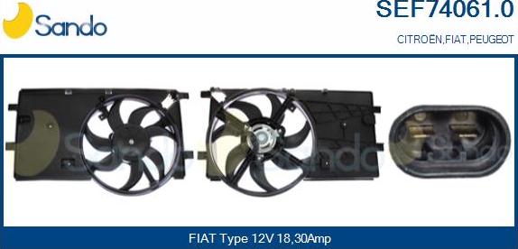 Sando SEF74061.0 - Elettromotore, Ventola radiatore www.autoricambi360.it