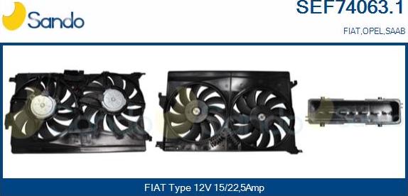 Sando SEF74063.1 - Elettromotore, Ventola radiatore www.autoricambi360.it