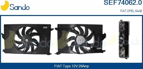 Sando SEF74062.0 - Elettromotore, Ventola radiatore www.autoricambi360.it
