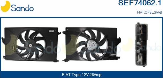 Sando SEF74062.1 - Elettromotore, Ventola radiatore www.autoricambi360.it