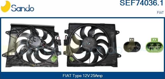 Sando SEF74036.1 - Elettromotore, Ventola radiatore www.autoricambi360.it