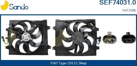 Sando SEF74031.0 - Elettromotore, Ventola radiatore www.autoricambi360.it