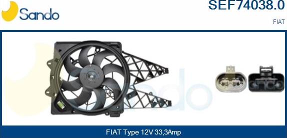 Sando SEF74038.0 - Elettromotore, Ventola radiatore www.autoricambi360.it