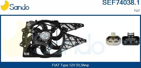 Sando SEF74038.1 - Elettromotore, Ventola radiatore www.autoricambi360.it