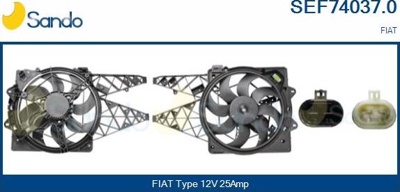 Sando SEF74037.0 - Elettromotore, Ventola radiatore www.autoricambi360.it