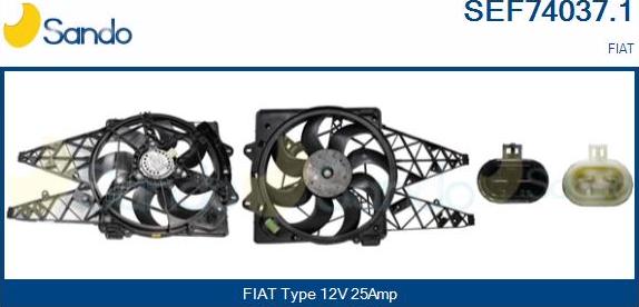 Sando SEF74037.1 - Elettromotore, Ventola radiatore www.autoricambi360.it