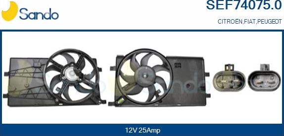 Sando SEF74075.0 - Elettromotore, Ventola radiatore www.autoricambi360.it