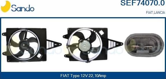 Sando SEF74070.0 - Elettromotore, Ventola radiatore www.autoricambi360.it