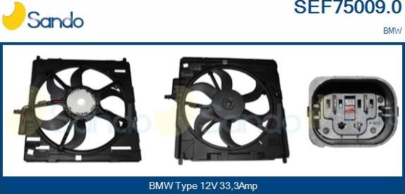 Sando SEF75009.0 - Elettromotore, Ventola radiatore www.autoricambi360.it