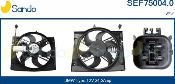 Sando SEF75004.0 - Elettromotore, Ventola radiatore www.autoricambi360.it