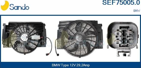 Sando SEF75005.0 - Elettromotore, Ventola radiatore www.autoricambi360.it