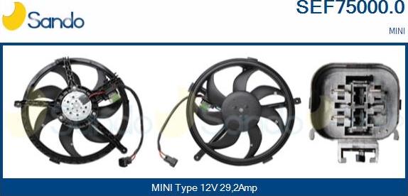 Sando SEF75000.0 - Elettromotore, Ventola radiatore www.autoricambi360.it