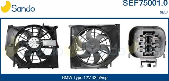 Sando SEF75001.0 - Elettromotore, Ventola radiatore www.autoricambi360.it