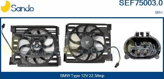 Sando SEF75003.0 - Elettromotore, Ventola radiatore www.autoricambi360.it