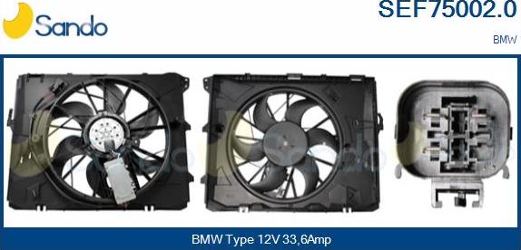 Sando SEF75002.0 - Elettromotore, Ventola radiatore www.autoricambi360.it