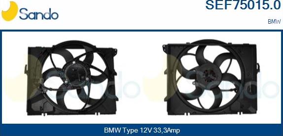 Sando SEF75015.0 - Elettromotore, Ventola radiatore www.autoricambi360.it