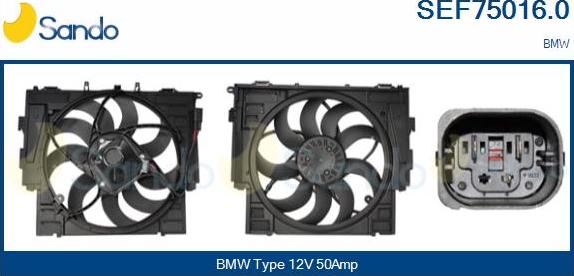 Sando SEF75016.0 - Elettromotore, Ventola radiatore www.autoricambi360.it