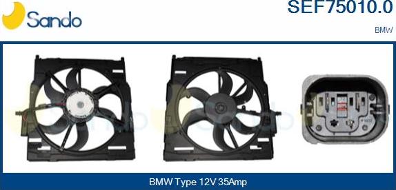 Sando SEF75010.0 - Elettromotore, Ventola radiatore www.autoricambi360.it