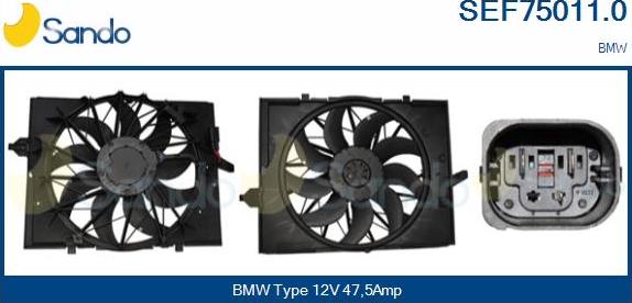 Sando SEF75011.0 - Elettromotore, Ventola radiatore www.autoricambi360.it