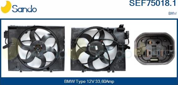 Sando SEF75018.1 - Elettromotore, Ventola radiatore www.autoricambi360.it